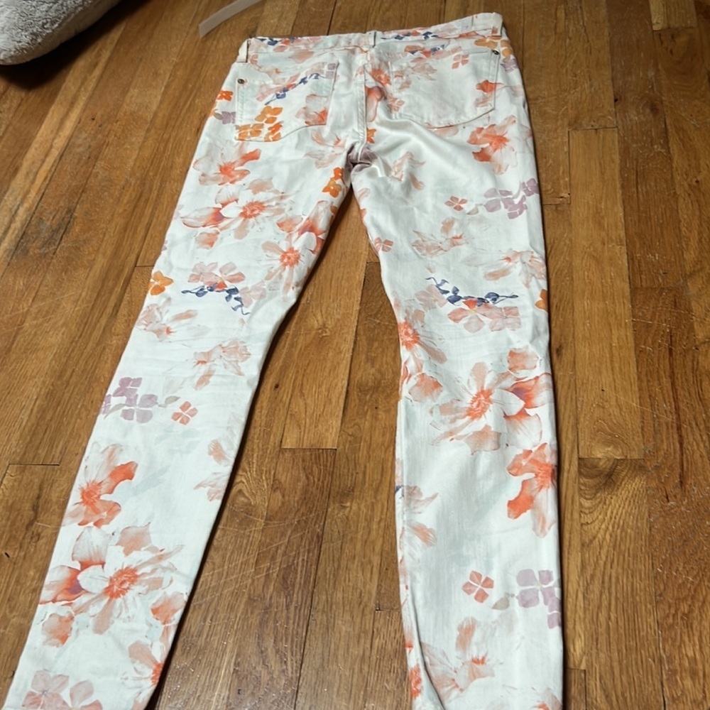 Women’s 7 For All Mankind White Floral Jeans Size 28 - Picture 5 of 5